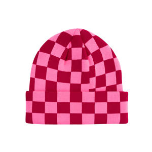 geruite muts roze/rood