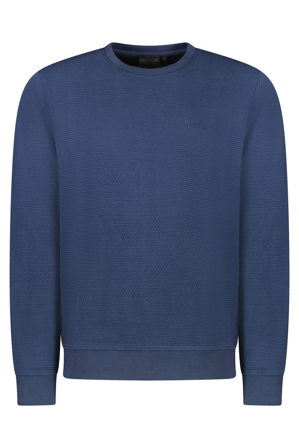 Cars sweater met textuur donkerblauw