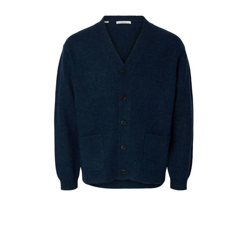 SELECTED HOMME gebreid vest met wol blauw afbeelding