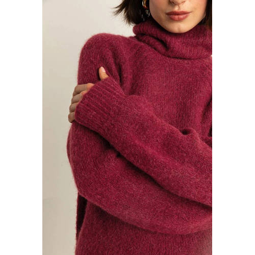 Expresso trui met wol rood gebreid afbeelding