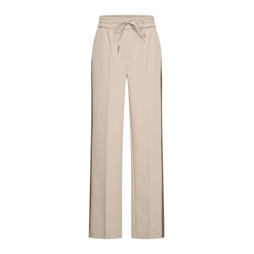 Expresso wide leg high waist gestreepte casual broek zand met glitter afbeelding