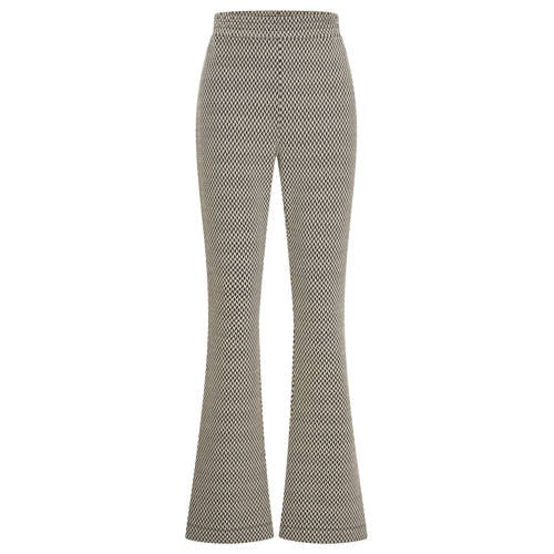 Expresso high waist flared broek zwart fijn gebreid afbeelding
