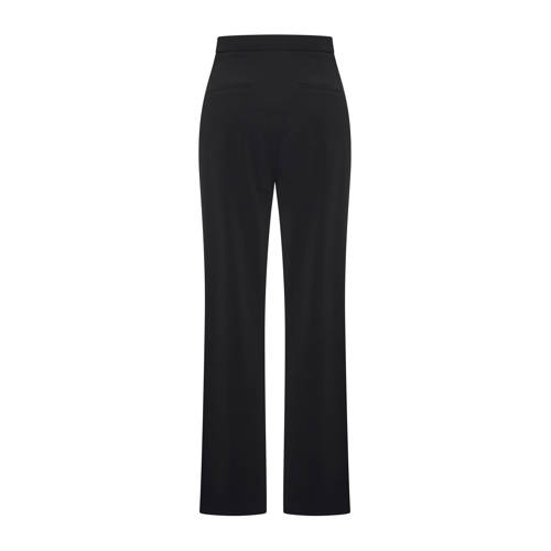 Expresso travelstof wide leg high waist broek zwart afbeelding