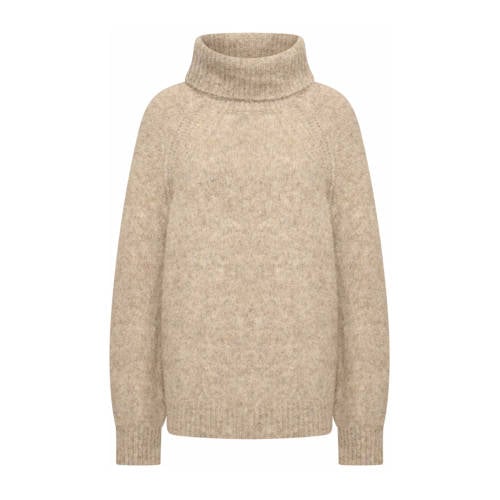Expresso trui met wol beige gebreid afbeelding
