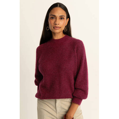 Expresso trui met wol rood gebreid afbeelding