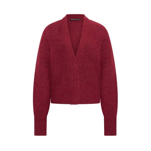Expresso vest met wol rood gebreid afbeelding