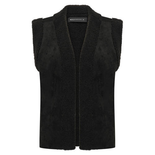 Expresso suede gilet zwart afbeelding