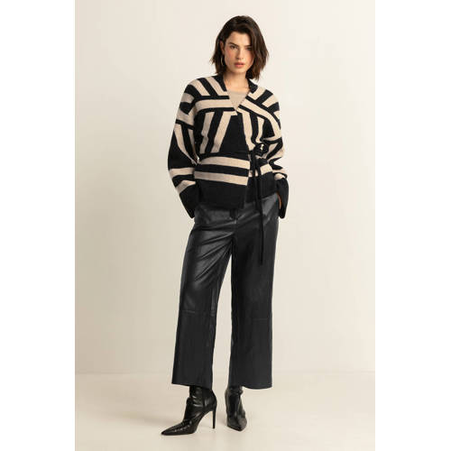 Expresso imitatieleren wide leg high waist culotte zwart afbeelding