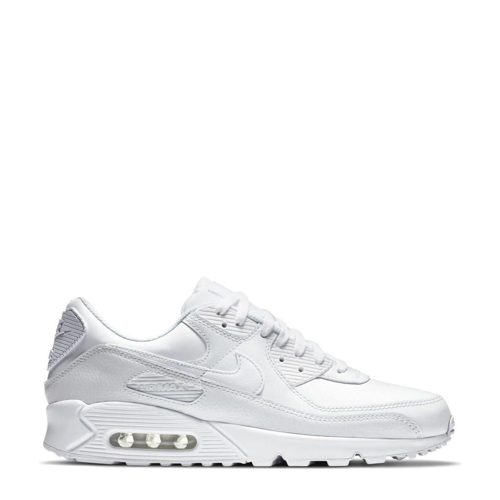 Witte unisex Nike Air Max 90 sneakers van leer met veters