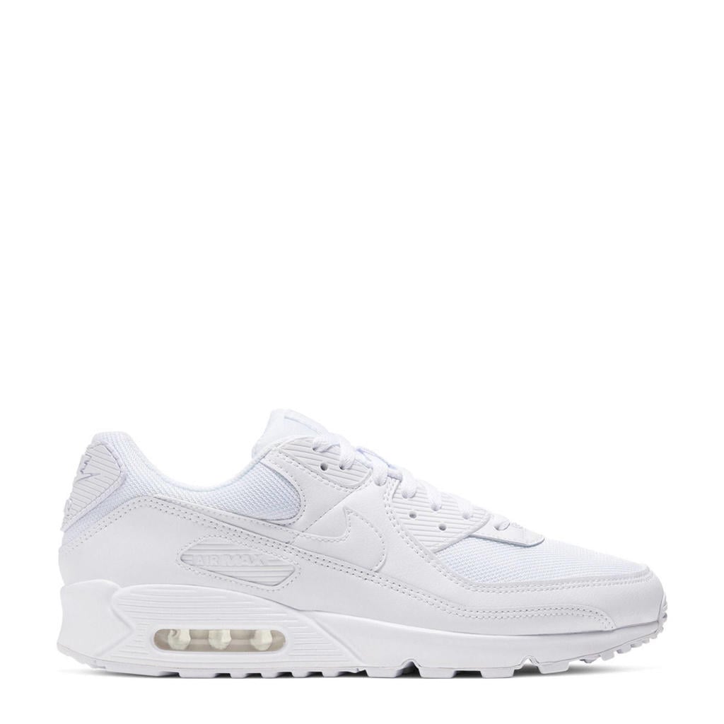 Witte unisex Nike Air Max 90 sneakers van textiel-leer/voering: mesh/voetbed: eva met veters