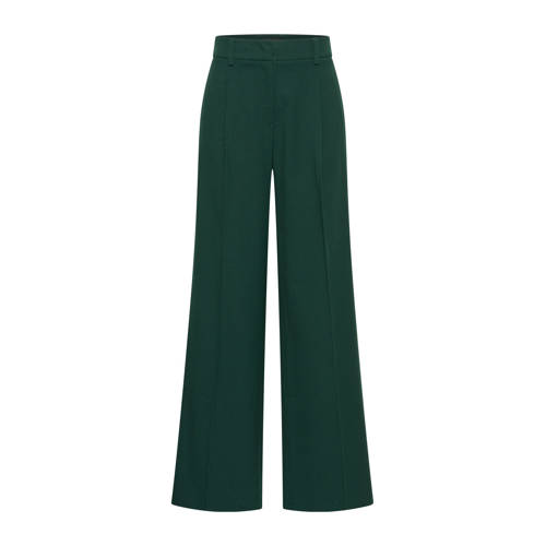 Claudia Sträter wide leg high waist pantalon groen afbeelding