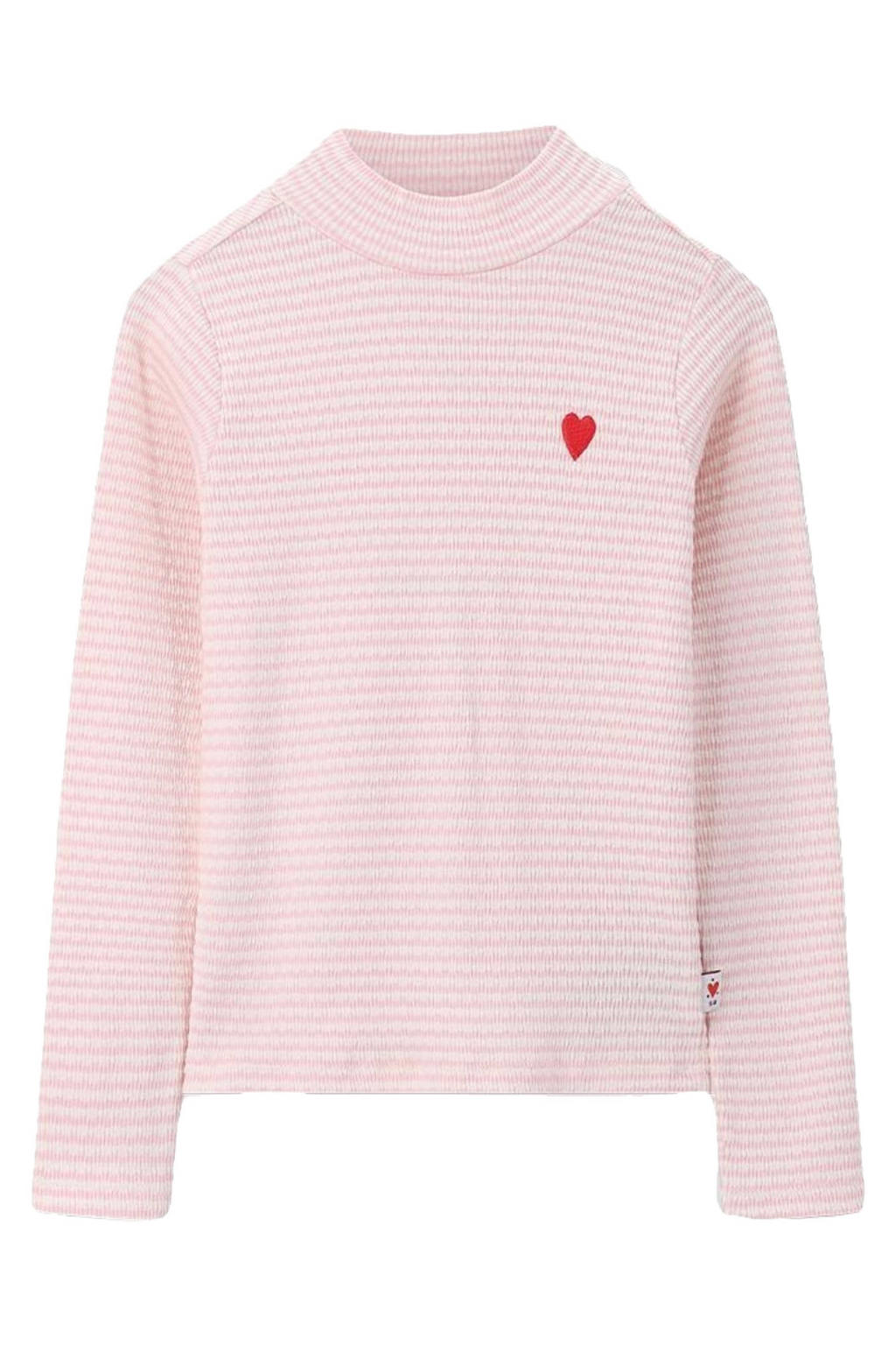 Sissy-Boy gestreepte longsleeve lichtroze rib gebreid