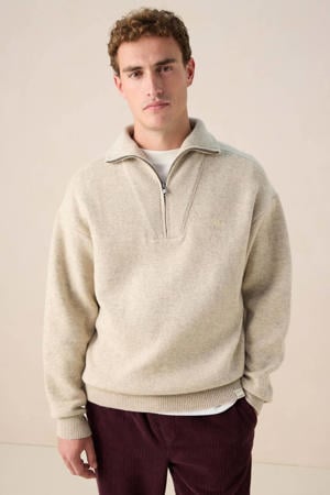 trui met wol fijn gebreid beige