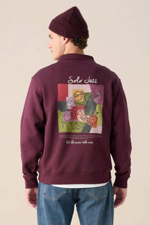 sweater met backprint paars