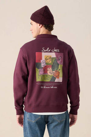 sweater met backprint paars