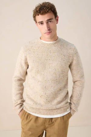 gebreide trui met wol beige