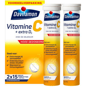 Vitamine C + Extra D3 bruistabletten - hoog gedoseerd - 30 stuks