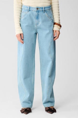 high waist barrel jeans light blue