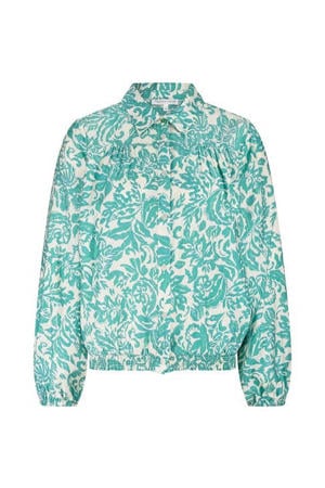 gestreepte blouse turquoise