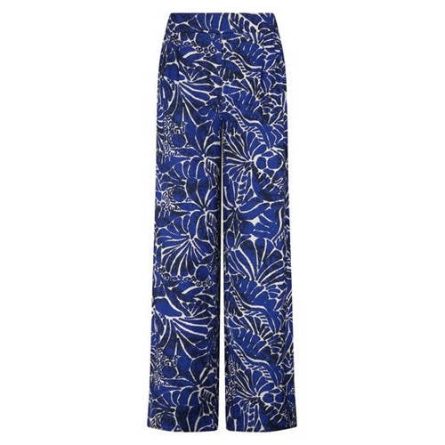 Tramontana wide leg high waist casual broek blauw afbeelding