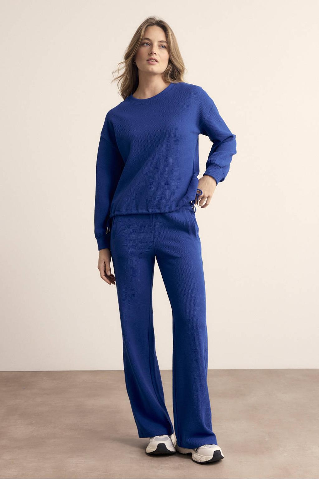 Tramontana wide leg high waist broek blauw