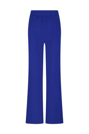 wide leg high waist broek blauw