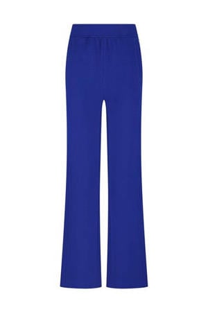 wide leg high waist broek blauw