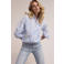 Tramontana gestreepte gebloemde blouse lichtblauw