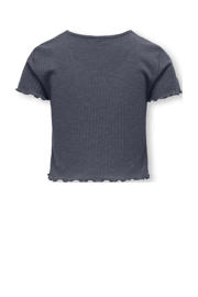 thumbnail: KIDS ONLY GIRL T-shirt rib gebreid grijsblauw