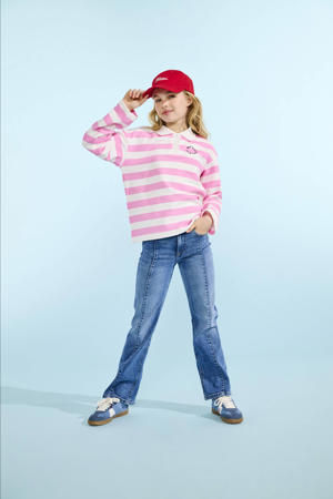 gestreepte polo roze