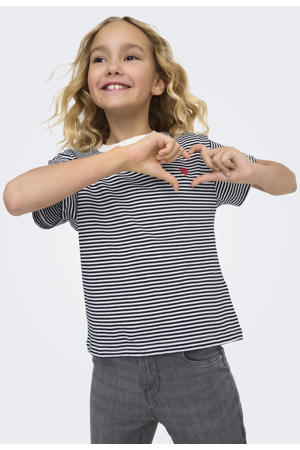 gestreepte T-shirt donkerblauw