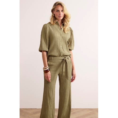 Tramontana straight high waist broek groen afbeelding