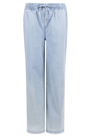 straight high waist casual broek blauw