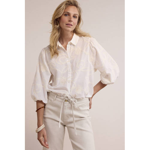 Tramontana gebloemde blouse ecru afbeelding
