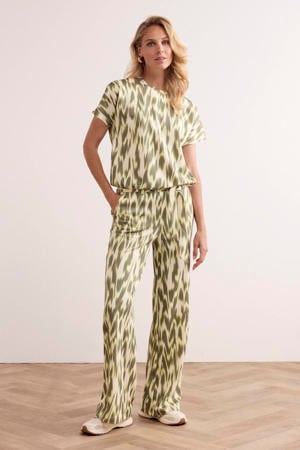 straight high waist broek groen