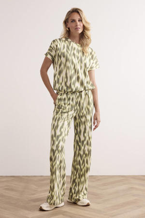 straight high waist broek groen