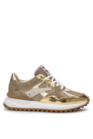 Noppi 46.01 leren sneakers bruin/goud