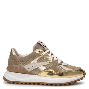 Noppi 46.01 leren sneakers bruin/goud