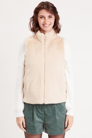 imitatiebonten bodywarmer ecru