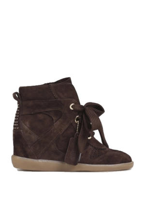Jae-yy suède sneakers met sleehak bruin