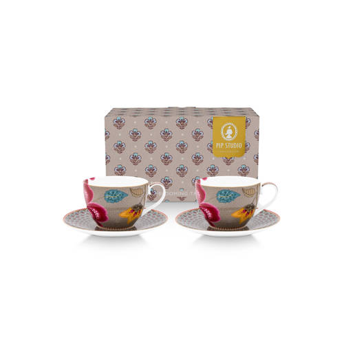 Pip Studio kop en schotel blooming Tales (set van 2) afbeelding