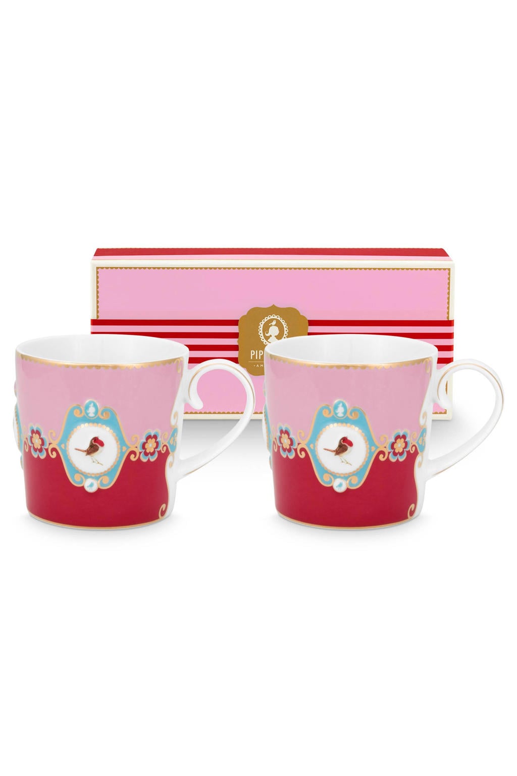 Pip Studio mok love birds (set van 2)