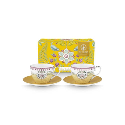 Pip Studio kop en schotel lily & lotus (set van 2) afbeelding