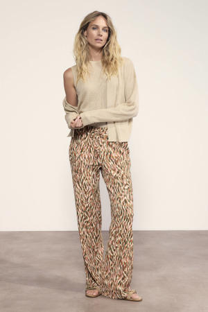 wide leg regular waist broek multi
