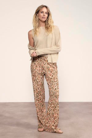 wide leg regular waist broek multi