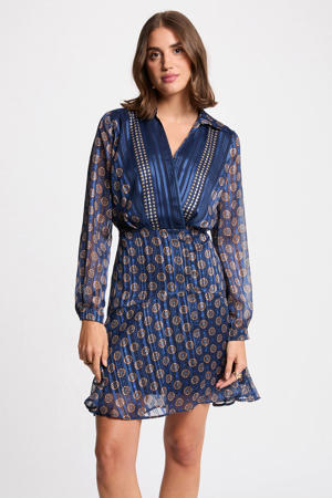 mini jurk met glitter donkerblauw