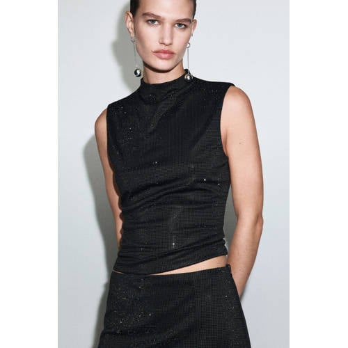 Mango glitter top zwart afbeelding