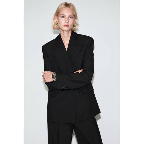 Mango oversized blazer zwart afbeelding