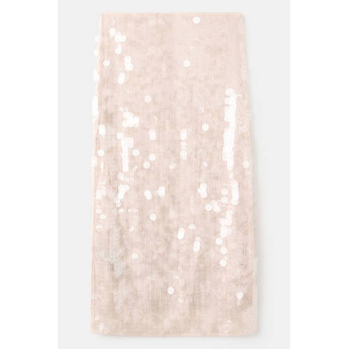 Mango midi rok met pailletten ecru afbeelding