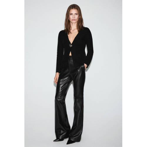 Mango gebreid vest zwart afbeelding